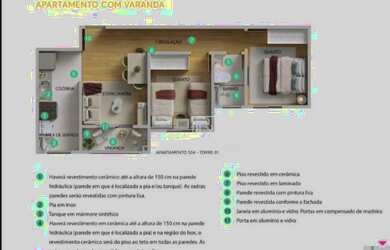 Imagem: O apartamento possui 2 Dormitórios, 1 Banheiro, 45m² de Área