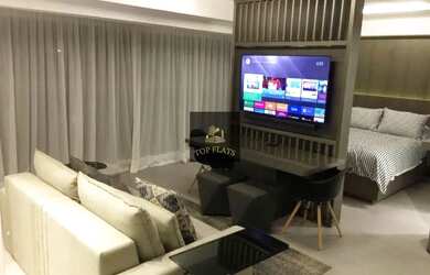 Imagem: O studio possui 1 Dormitório, 1 Banheiro, 1 Vaga na garagem