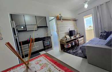 Imagem: O apartamento possui 2 Dormitórios, 1 Banheiro, 1 Vaga na garagem