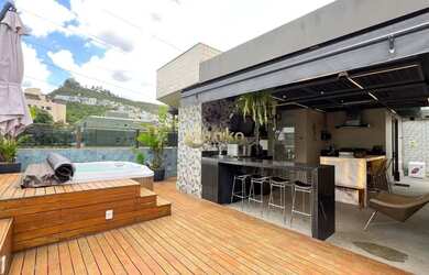 Imagem: O apartamento na cobertura possui 4 Dormitórios, 3 Banheiros