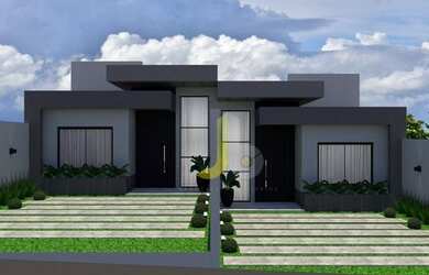 Imagem: A casa possui 3 Dormitórios, 2 Banheiros, 2 Vagas na garagem