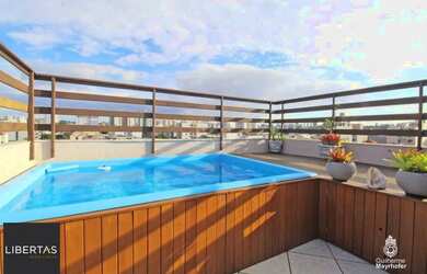 Imagem: O apartamento na cobertura possui 3 Dormitórios, 3 Banheiros