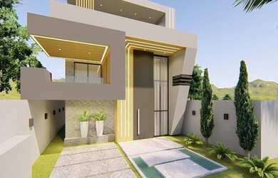 Imagem: A casa em condomínio possui 4 Dormitórios, 5 Banheiros, 2