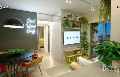 Imagem: O apartamento possui 2 Dormitórios, 1 Banheiro, 1 Vaga na garagem