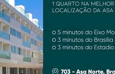 Imagem: O apartamento possui 1 Dormitório, 1 Banheiro, 1 Vaga na garagem