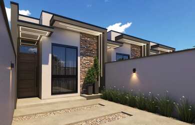 Imagem: A casa possui 2 Dormitórios, 2 Banheiros, 2 Vagas na garagem