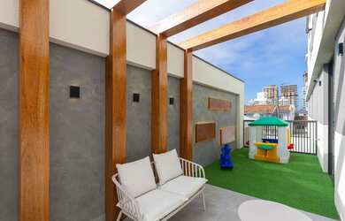 Imagem: O apartamento possui 1 Dormitório, 1 Banheiro, 1 Vaga na garagem