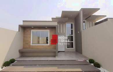 Imagem: A casa possui 3 Dormitórios, 2 Banheiros, 2 Vagas na garagem