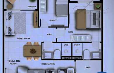 Imagem 2: 2qts suite varanda gourmet integrada a sala