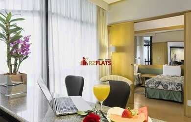 Imagem: O studio possui 1 Dormitório, 1 Banheiro, 1 Vaga na garagem