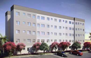 Imagem: O apartamento possui 2 Dormitórios, 1 Banheiro, 1 Vaga na garagem