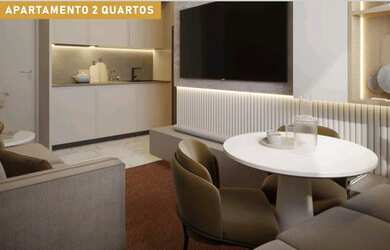 Imagem: O apartamento possui 2 Dormitórios, 1 Banheiro, 1 Vaga na garagem