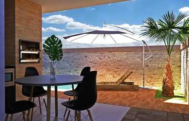 Imagem: A casa em condomínio possui 3 Dormitórios, 2 Banheiros, 2