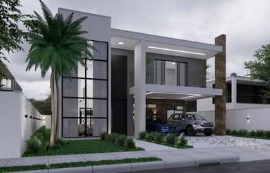 Imagem: A casa em condomínio possui 4 Dormitórios, 5 Banheiros, 4