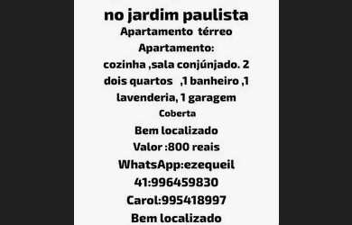 Imagem: Alugo apartamento no jardim paulista em campina grande do sul