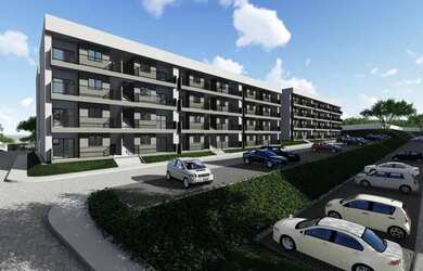 Imagem: O apartamento possui 2 Dormitórios, 1 Banheiro, 1 Vaga na garagem