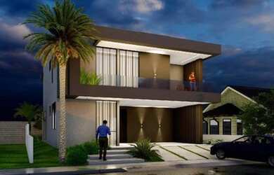 Imagem: A casa em condomínio possui 4 Dormitórios, 5 Banheiros, 4