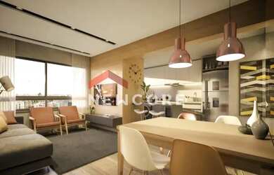 Imagem: O apartamento possui 1 Dormitório, 1 Banheiro, 1 Vaga na garagem