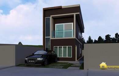 Imagem: A casa possui 3 Dormitórios, 2 Banheiros, 2 Vagas na garagem