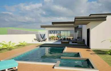 Imagem: A casa em condomínio possui 4 Dormitórios, 5 Banheiros, 4