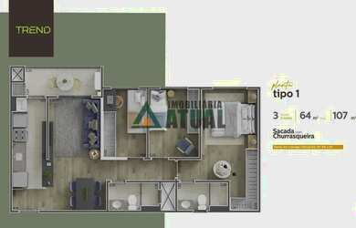 Imagem 12: Apartamento com 3 quartos, sendo 1 suíte na Região Leste