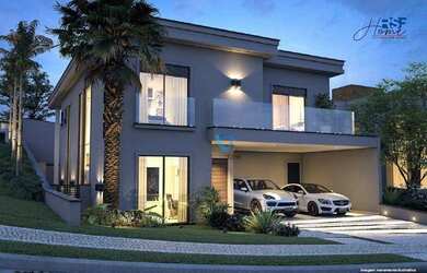 Imagem: A casa em condomínio possui 4 Dormitórios, 5 Banheiros, 2