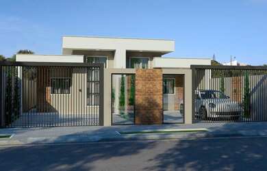 Imagem: A casa possui 3 Dormitórios, 1 Banheiro, 2 Vagas na garagem