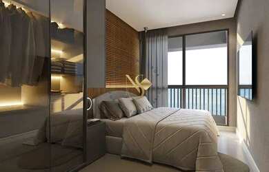 Imagem: O apartamento possui 1 Dormitório, 1 Banheiro, 1 Vaga na garagem