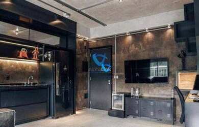 Imagem: O apartamento possui 1 Dormitório, 1 Banheiro, 2 Vagas na garagem