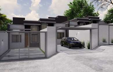 Imagem: A casa possui 2 Dormitórios, 1 Banheiro, 2 Vagas na garagem