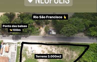 Imagem: O terreno possui 3.000m² de Área e está localizado em Neópolis