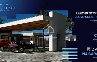 Imagem: A casa em condomínio possui 3 Dormitórios, 1 Banheiro, 2 Vagas