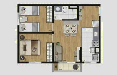 Imagem 2: Apartamento para venda possui 42 metros quadrados com 2 quartos em Jabaquara...