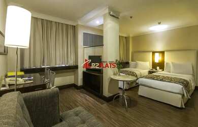 Imagem: O studio possui 1 Dormitório, 1 Banheiro, 1 Vaga na garagem