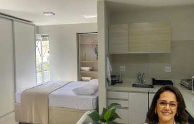 Imagem: A kitnet possui 1 Dormitório, 1 Banheiro, 1 Vaga na garagem