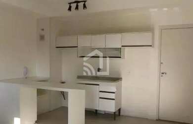 Imagem: O apartamento possui 1 Dormitório, 1 Banheiro, 1 Vaga na garagem