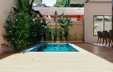 Imagem: A casa em condomínio possui 4 Dormitórios, 5 Banheiros, 2