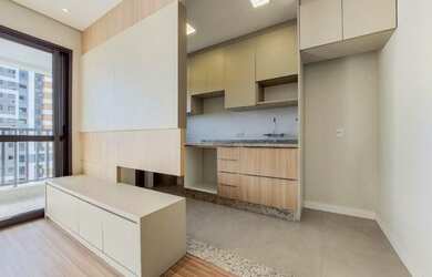 Imagem: O apartamento possui 1 Dormitório, 2 Banheiros, 1 Vaga na garagem