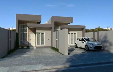 Imagem: A casa possui 3 Dormitórios, 1 Banheiro, 2 Vagas na garagem