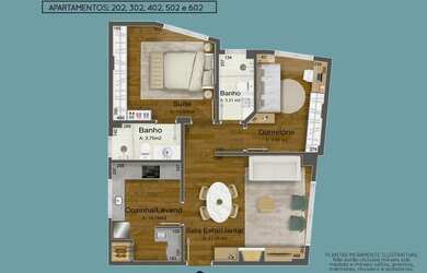 Imagem 4: Apartamento para venda com 73 metros quadrados com 2 quartos