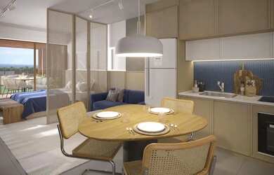 Imagem: O studio possui 1 Dormitório, 1 Banheiro, 1 Vaga na garagem