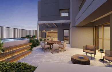 Imagem: O apartamento na cobertura possui 4 Dormitórios, 5 Banheiros