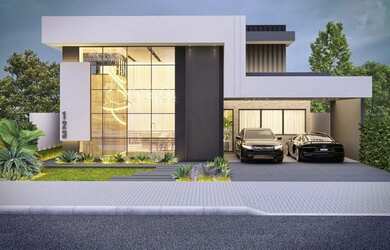 Imagem: A casa possui 3 Dormitórios, 1 Banheiro, 2 Vagas na garagem