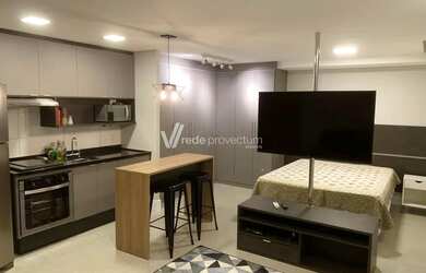 Imagem: O apartamento possui 1 Dormitório, 1 Banheiro, 1 Vaga na garagem