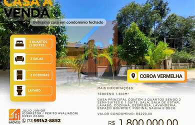 Imagem: A casa possui 5 Dormitórios, 5 Banheiros, 2 Vagas na garagem