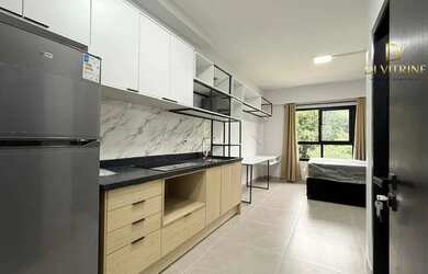 Imagem: O studio possui 1 Dormitório, 1 Banheiro, 1 Vaga na garagem