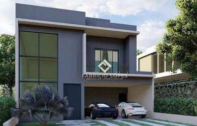 Imagem: A casa em condomínio possui 4 Dormitórios, 4 Banheiros, 4