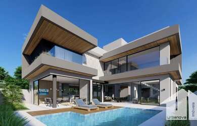 Imagem: A casa em condomínio possui 5 Dormitórios, 5 Banheiros, 4