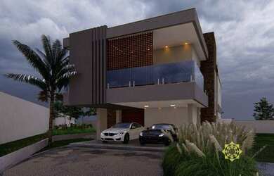 Imagem: A casa em condomínio possui 4 Dormitórios, 5 Banheiros, 4