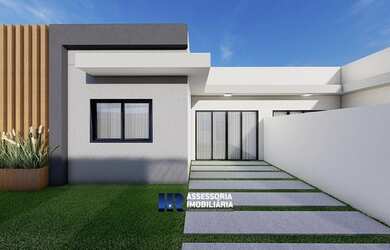 Imagem: A casa possui 3 Dormitórios, 2 Banheiros, 1 Vaga na garagem